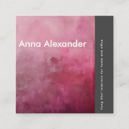 Tarjeta De Visita Cuadrada Diseño de serenidad rosa 1