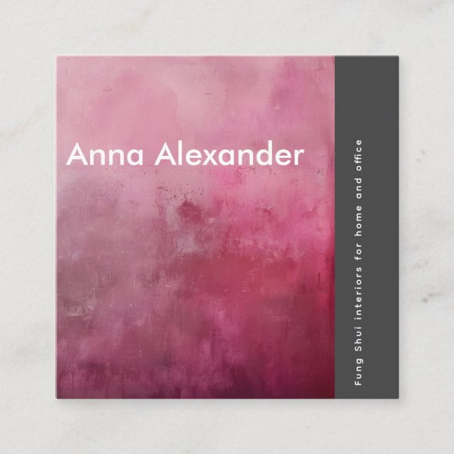 Tarjeta De Visita Cuadrada Diseño de serenidad rosa 1 (Anverso)