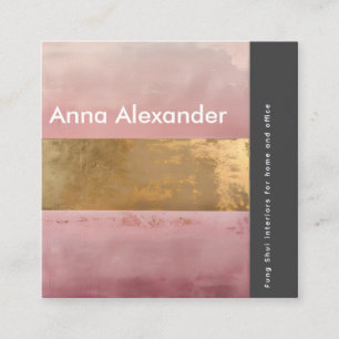 Tarjeta De Visita Cuadrada Diseño de serenidad rosa 2