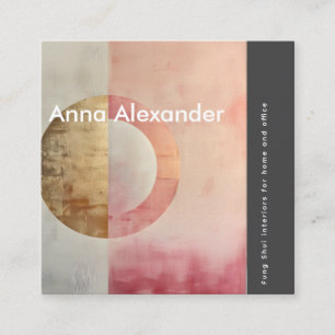 Tarjeta De Visita Cuadrada Diseño de serenidad rosa 7
