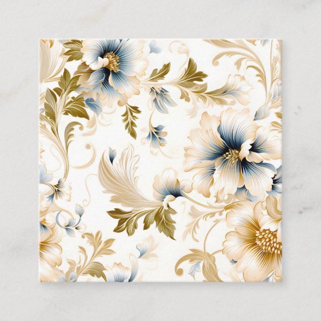 Tarjeta De Visita Cuadrada Diseño de serie floral Boda 3 (Anverso)