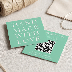 Tarjeta De Visita Cuadrada Diseño de tipografía hecho a mano con amor