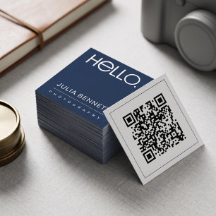 Tarjeta De Visita Cuadrada Diseño de tipografía moderna de "Hola"