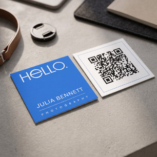 Tarjeta De Visita Cuadrada Diseño de tipografía moderna de "Hola"