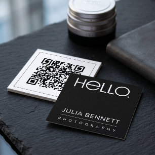 Tarjeta De Visita Cuadrada Diseño de tipografía moderna de "Hola"