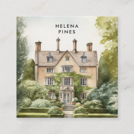 Tarjeta De Visita Cuadrada Diseño de una propiedad parroquial - paisajistas,