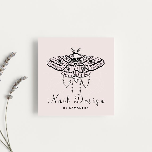 Tarjeta De Visita Cuadrada Diseño de uñas Manicura acrílica Pedicura Mariposa (Subido por el creador)
