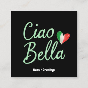 Tarjeta De Visita Cuadrada Diseño divertido y mágico de la bandera italiana C