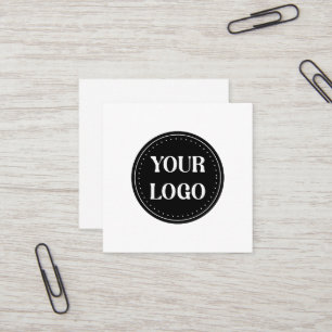 Tarjeta De Visita Cuadrada Diseño elegante de código QR negro Marca elegant
