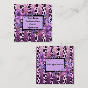 Tarjeta De Visita Cuadrada Diseño elegante de la estampada de la lucioperca y