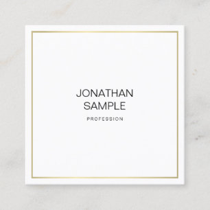 Tarjeta De Visita Cuadrada Diseño elegante moderno Profesional Elegante Dorad