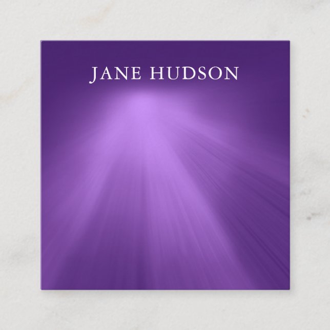 Tarjeta De Visita Cuadrada Diseño elegante moderno Purple Plain Lujoso (Anverso)