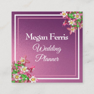 Tarjeta De Visita Cuadrada Diseño floral de primavera