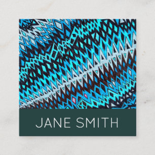 Tarjeta De Visita Cuadrada Diseño geométrico moderna y elegante industria cre