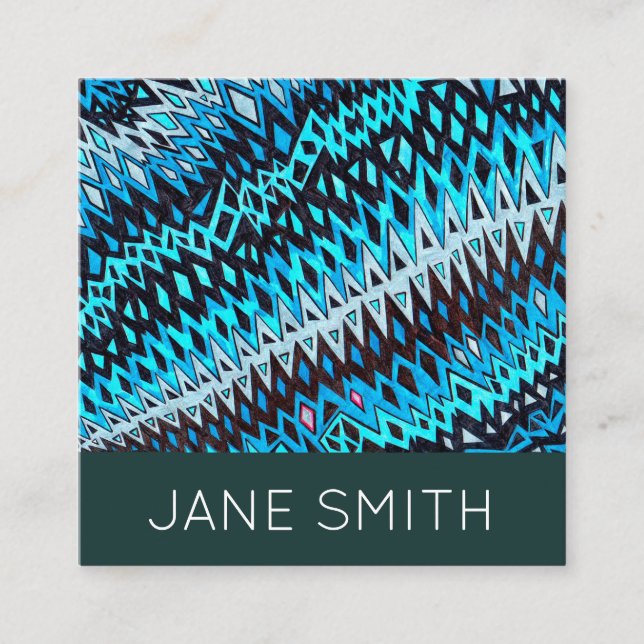 Tarjeta De Visita Cuadrada Diseño geométrico moderna y elegante industria cre (Anverso)