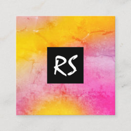 Tarjeta De Visita Cuadrada Diseño gráfico colorido y abstracto elegante