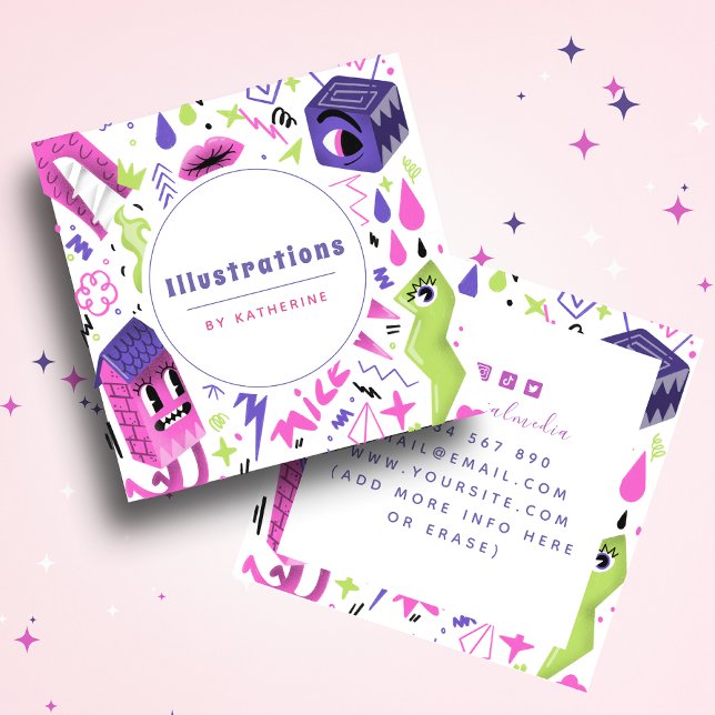 Tarjeta De Visita Cuadrada Diseño gráfico de Ilustracion de Personalizado de  (Subido por el creador)