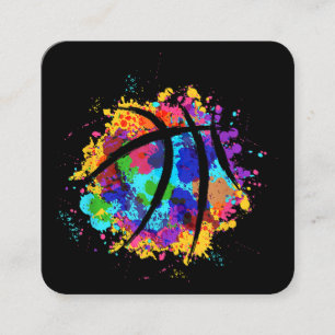 Tarjeta De Visita Cuadrada Diseño gráfico de vintage Basketball Guay Basketba