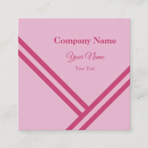 Tarjeta De Visita Cuadrada Diseño gráfico moderno con franjas diagonales rosa