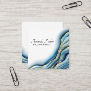 Tarjeta De Visita Cuadrada Diseño gráfico Verde azulado Personalizado de tint