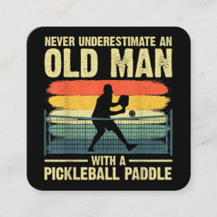 Tarjeta De Visita Cuadrada Diseño Guay Pickleball Para Hombres Pickleball