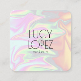 Tarjeta De Visita Cuadrada Diseño holográfico elegante y elegante