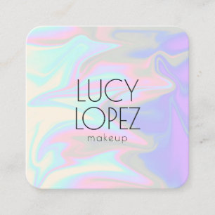 Tarjeta De Visita Cuadrada Diseño holográfico elegante y elegante