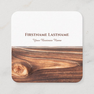 Tarjeta De Visita Cuadrada Diseño interior de madera elegante con rayas blanc