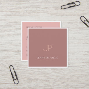 Tarjeta De Visita Cuadrada Diseño limpio Moda profesional Monograma Lujo