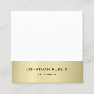 Tarjeta De Visita Cuadrada Diseño moderno minimalista efecto oro simple elega