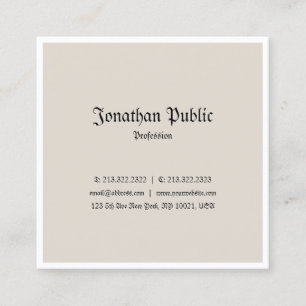 Tarjeta De Visita Cuadrada Diseño Nostálgico profesional de moda