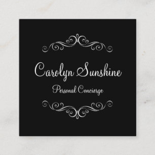 Tarjeta De Visita Cuadrada Diseño personal con clase del Concierge