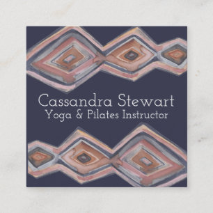 Tarjeta De Visita Cuadrada Diseño pintado a mano de la acuarela geométrica