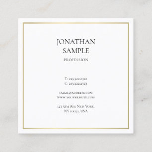 Tarjeta De Visita Cuadrada Diseño profesional moderno Sleek Gold Elegante