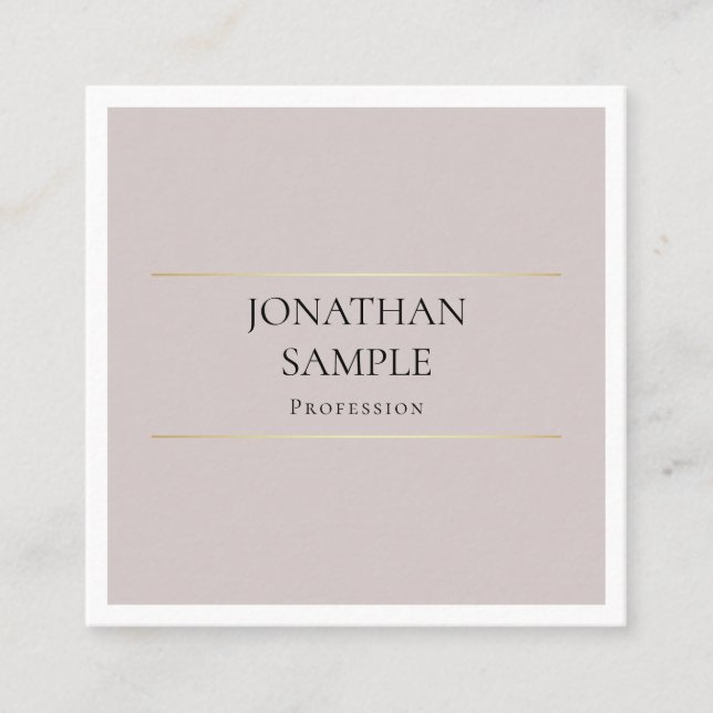 Tarjeta De Visita Cuadrada Diseño sencillo profesional de diseño creativo de  (Anverso)