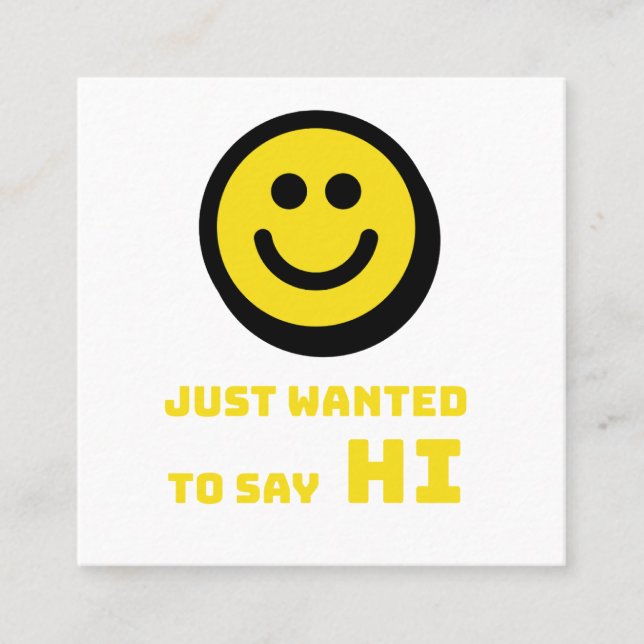Tarjeta De Visita Cuadrada Diseño sonriente (Anverso)