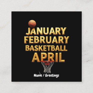 Tarjeta De Visita Cuadrada Diseños de abril de baloncesto de enero de Guay
