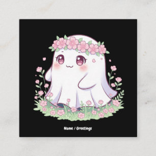 Tarjeta De Visita Cuadrada Disfraces de Fantasma Floral Halloween para mujere