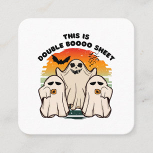Tarjeta De Visita Cuadrada Disfraz de Halloween de Fantasma Divertido Boo