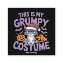 Disfraz de Halloween de gato gruñón divertido anim