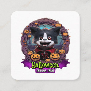 Tarjeta De Visita Cuadrada Disfraz de Halloween para cachorro