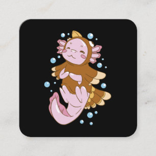 Tarjeta De Visita Cuadrada Disfraz de pavo Axolotl Diversión
