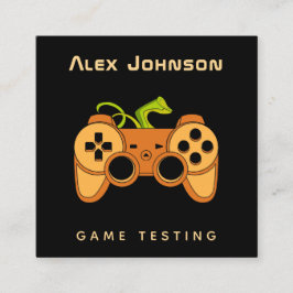 Tarjeta De Visita Cuadrada Diversión del Naranja de Guay Joystick Joypad Game