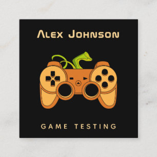 Tarjeta De Visita Cuadrada Diversión del Naranja de Guay Joystick Joypad Game