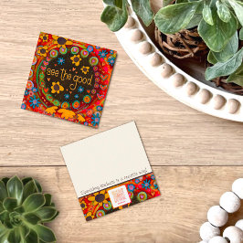 Tarjeta De Visita Cuadrada Divertido Colorido Ver Las Buenas Cartas De Amabil