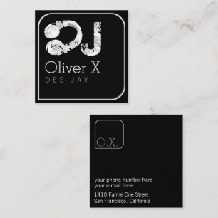 Tarjeta De Visita Cuadrada DJ elegante y moderno profesional de blues