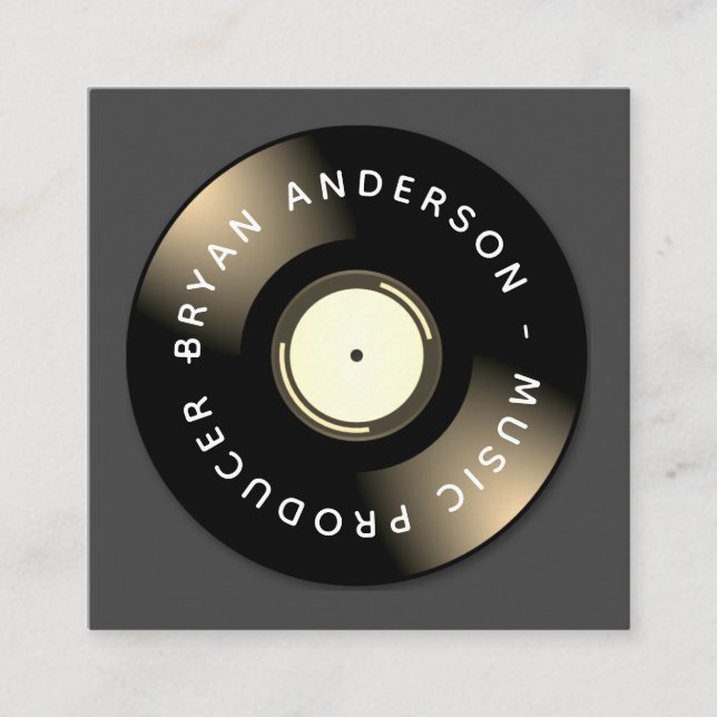 Tarjeta De Visita Cuadrada Dj - Productor Musical (Anverso)