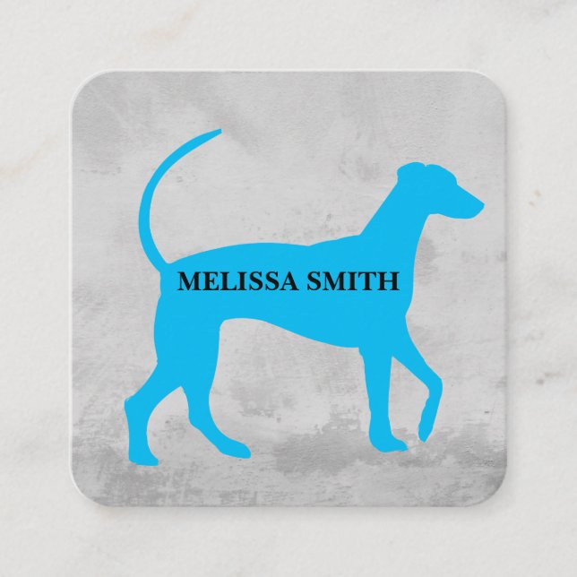 Tarjeta De Visita Cuadrada Dog Groomer | Formador | Icono de perro (Anverso)