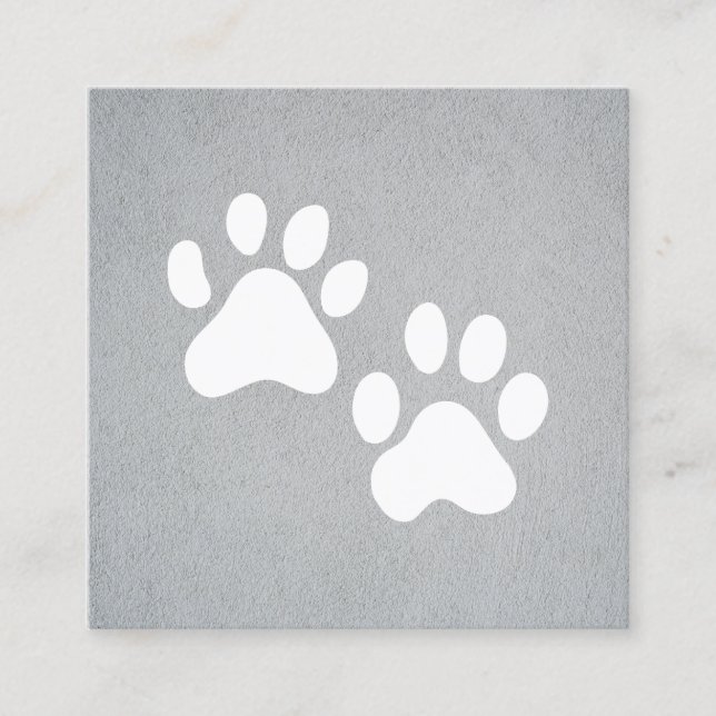 Tarjeta De Visita Cuadrada Dog Groomer | Formador | Paws (Anverso)
