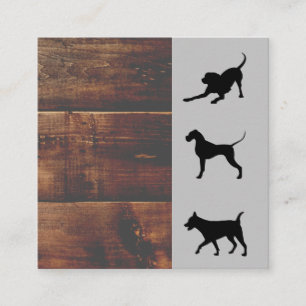 Tarjeta De Visita Cuadrada Dog Groomer Formador Perro Lover Madera